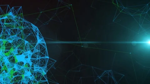 Animated Blue Plexus Futuristic Background Video Stock Footage 126740203