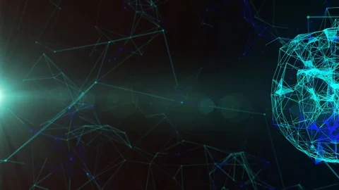 Animated Blue Plexus Futuristic Background Video Stock Footage 126740248