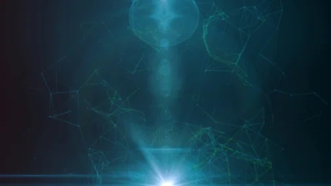 Animated Blue Plexus Futuristic Background Video #2 Stock Footage 126741207
