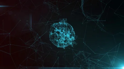 Animated Blue Plexus Futuristic Background Video Stock Footage 126741628