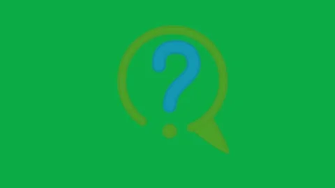 Animated blue question mark in speech bubble icon on green screen background cli 動画素材 332888649