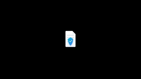 Animated Blue Shield Icon on Document Symbolizing Data Security and Protectio Video stock 342751602