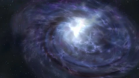 Animated blue space landscape with galaxy Stock Footage 194842776