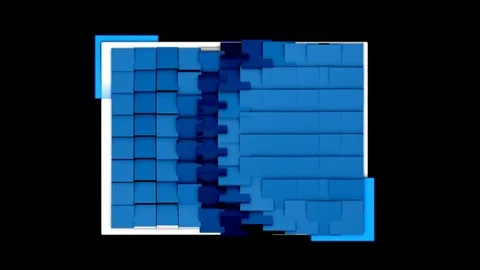 Animated Blue square Board, With Alpha Channel Stock Footage 79979017