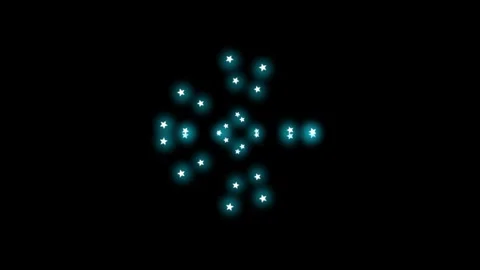 Animated Blue Star Particles Black Background VFX - Magic Dust Glow Overlay Stock Footage 316474686