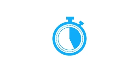 Animated blue stopwatch with time passing a seamless loop motion graphic an.. Vídeo Stock 331571746
