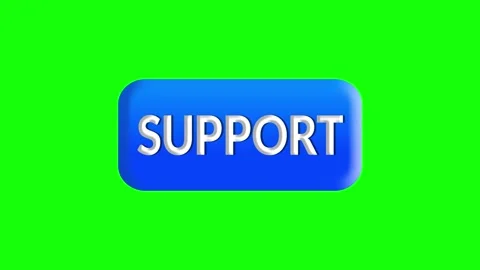 Animated blue support button animation on green screen Video stock 316747541