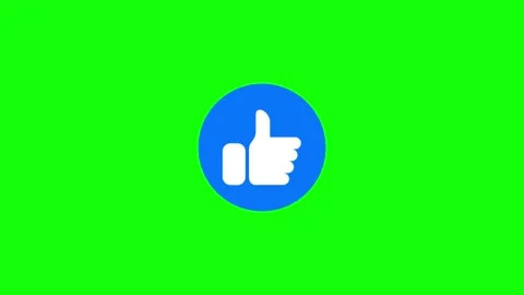 Animated Blue Thumbs Up Like Button Icon on Green Screen Video stock 337925242