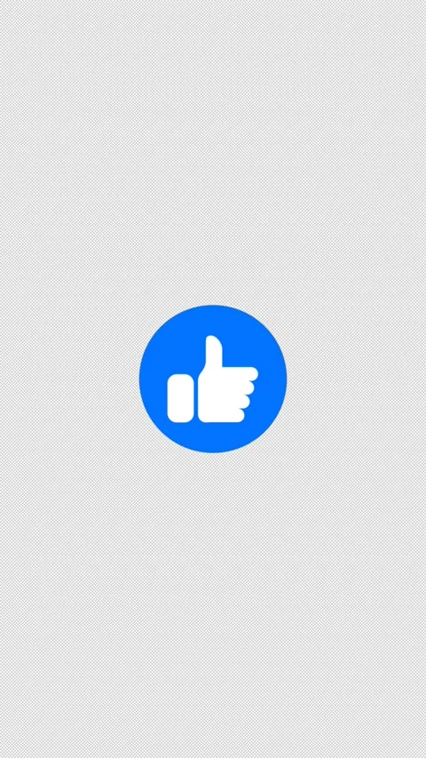 Animated Blue Thumbs Up Like Button Icon on Transparent Background with Alpha Video stock 337932996