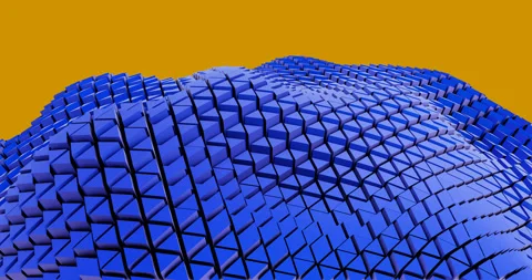 Animated blue triangular columns on an orange background. Stock Footage 254444232