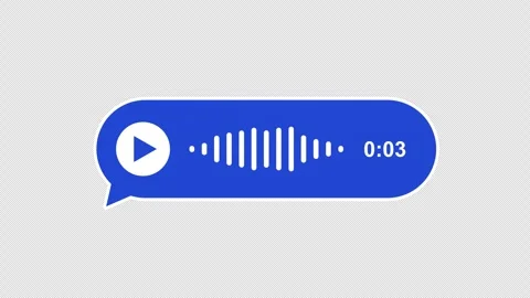 Animated blue voice note bubble overlay with waveform and timer Stock Footage 331572829