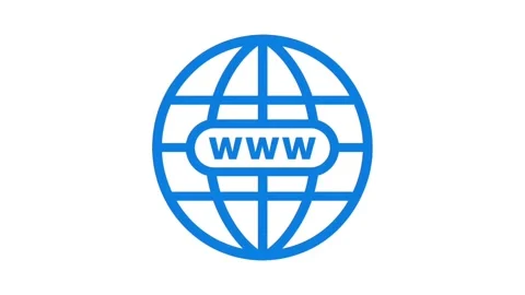 Animated Blue WWW Globe Icon - World Wide Web Internet Symbol Stock Footage 334789218