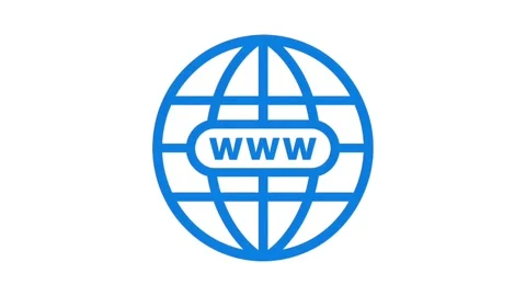 Animated Blue WWW Globe Icon - World Wide Web Internet Symbol Stock Footage 334789220
