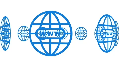 Animated Blue WWW Globe Icon - World Wide Web Internet Symbol Stock Footage 334789352