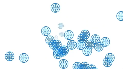 Animated Blue WWW Globe Icon - World Wide Web Internet Symbol Stock Footage 334789447