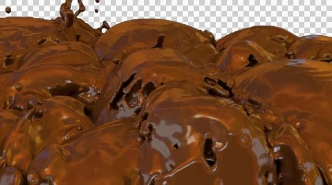 Animated boiling chocolate in slow motion Stock Footage 44787698