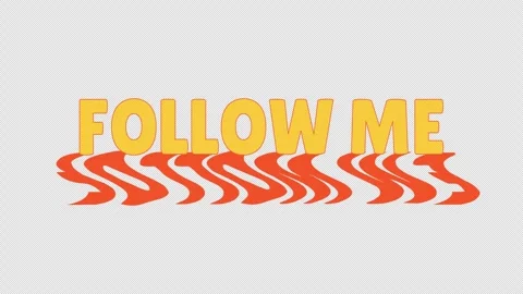 Animated bold cta button follow me with dynamic distorted shadow Stock Footage 320246470