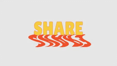 Animated bold cta button share with dynamic distorted shadow Stock Footage 320245893