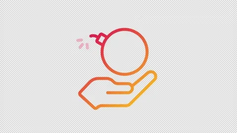 Animated bomb in hand gradient icon Stock Footage 223331400