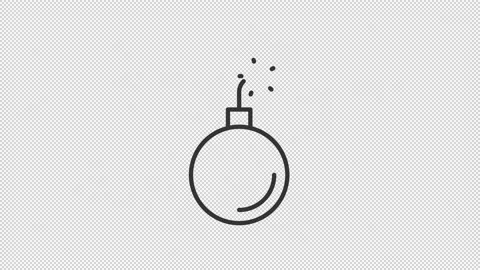 Animated bomb linear icon 스톡 동영상 234138164