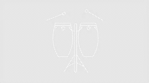 Animated bongo drums white icon Stock Footage 276418043