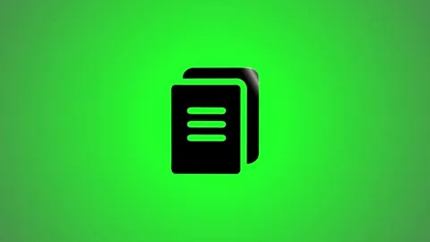 Animated book icon on green background featuring 3d paper silhouette with d.. Stock Footage 346490963