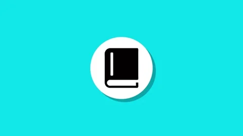 Animated book icon on a teal background. Motion graphic with circular anima.. Stock Footage 327762786