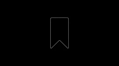 Animated bookmark icon drawing itself on black background Видео 347366142