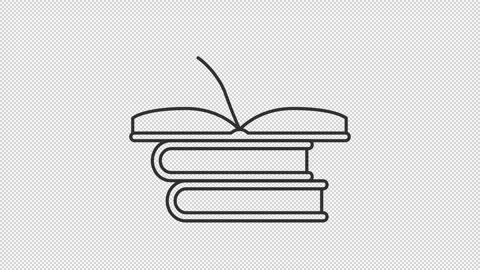 Animated books stack line icon Stock Footage 335745008