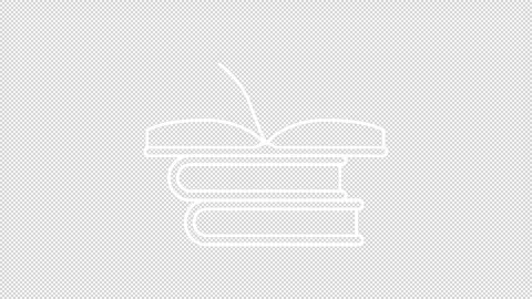 Animated books stack white line icon Stock Footage 335745964