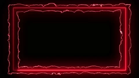 Animated border neon glow red color Stock Footage 219375741