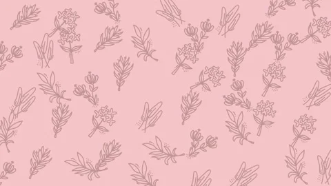 Animated Botanical Doodle Pattern. Seamless Loop with Floating Flowers and .. Video stock 319713689