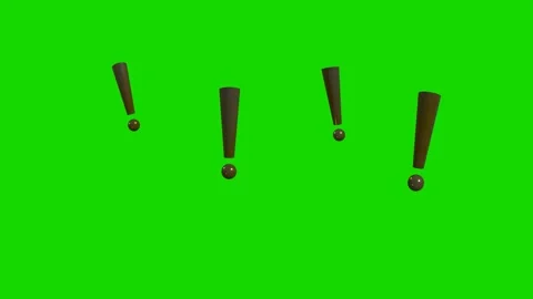Animated bouncing 3D exclamation marks on green screen Vídeo Stock 336742197