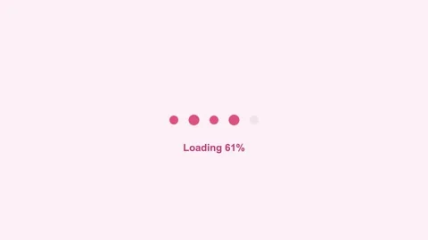 Animated bouncing dots loading indicator, pink Video stock 342595098
