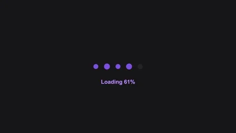 Animated bouncing dots loading indicator, dark violet Video stock 342595119