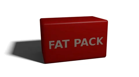 Animated Box with Text "Fat Pack" Stock Footage 68018717
