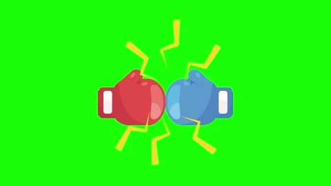 Animated boxing logo vs boxing logo greenscreen Stock Footage 245002862