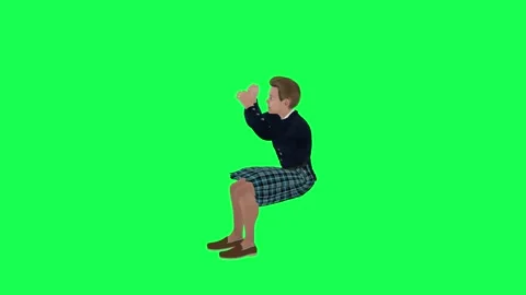 Animated boy clapping right angle isolated green screen Stock Footage 252663023