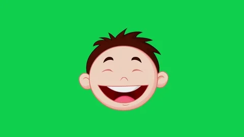Animated boy smiling on green screen ideal for childrens content Stock Footage 309100255