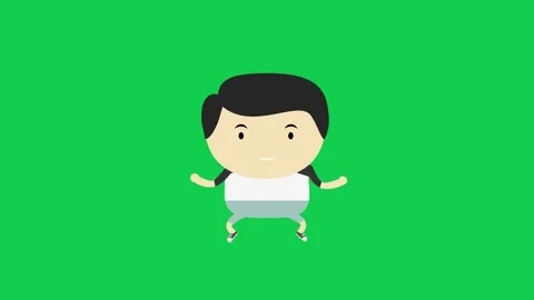 Animated boy standing on green screen ideal for explainer educational Stock Footage 309099914