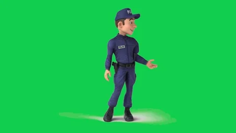 Animated boy standing on green screen perfect for childrens videos Stock Footage 309101894