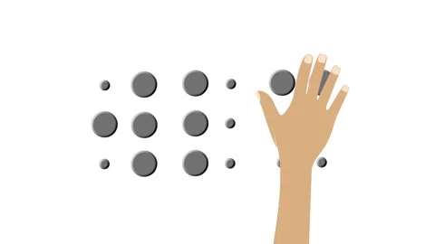 Animated Braille Icon. Tactile Reading System for Accessibility Stock Footage 296656012