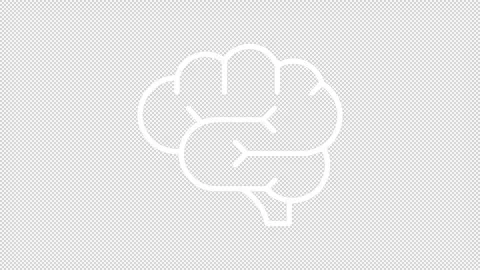 Animated brain white icon Stock Footage 288075249