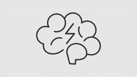 Animated brainstorm outline icons Stock Footage 344173620