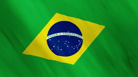Animated Brazil Flag Waving in the Wind Stock Footage 168414124