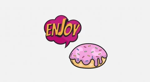 Animated bread and enjoy writing. Stock Footage 164001346
