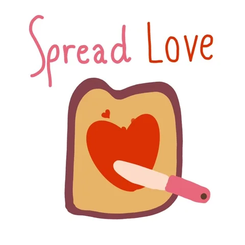 Animated bread with heart jam and spreading knife Stock Footage 313864742