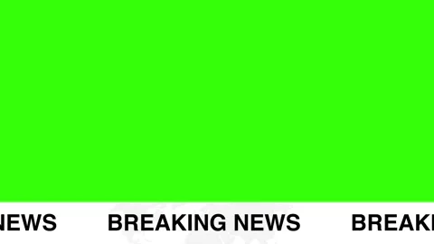 Animated breaking news lower third on green background. suitable to place on con Stock Footage 341881243
