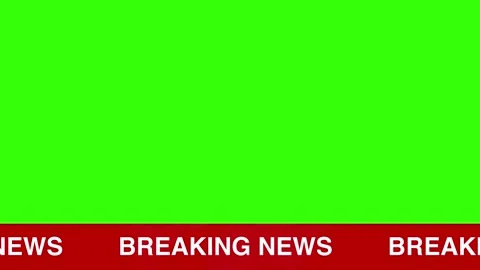 Animated breaking news lower third on green background. suitable to place on con Stock Footage 341881270