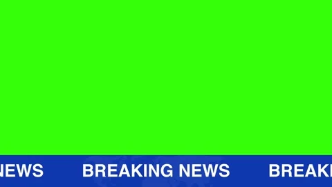 Animated breaking news lower third on green background. suitable to place on con Stock Footage 341881275
